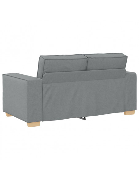 Set di Divani 2 pz con Cuscini Grigio Chiaro in Tessuto