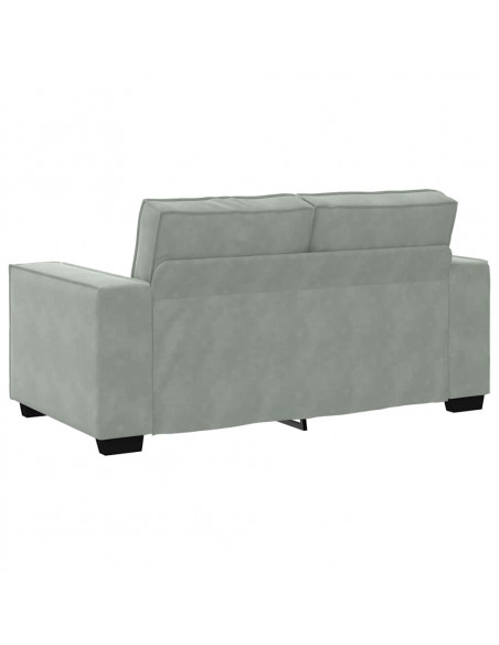 Set di Divani 2 pz con Cuscini Grigio Chiaro in Velluto