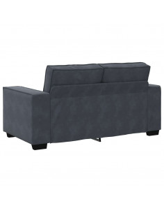 Set di Divani 2 pz con Cuscini Grigio Scuro in Velluto