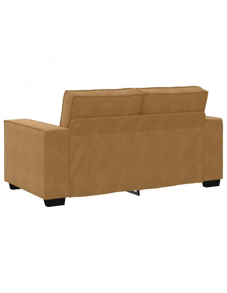 Set di Divani 2 pz con Cuscini Marrone in Velluto