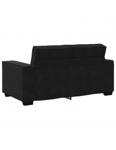 Set di Divani 2 pz con Cuscini Nero in Velluto