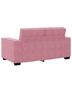 Set di Divani 2 pz con Cuscini rosa in Velluto