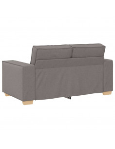 Set di Divani 2 pz con Cuscini Tortora in Tessuto