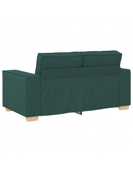 Set di Divani 2 pz con Cuscini Verde scuro in Tessuto
