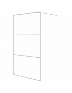 Parete Doccia Walk in Bianca 115x195 cm Vetro Trasparente ESG 2