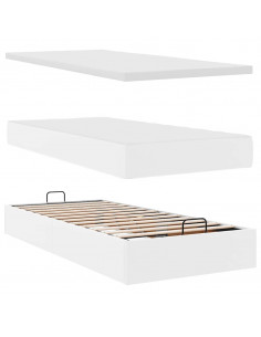 Struttura Letto Pouf con Materassi 160x200 cm Similpelle