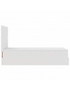 Struttura Letto Pouf con Materasso Bianco 80x200 cm Similpelle