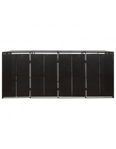 Copribidone Quadruplo Nero 274x80x117 cm in Polyrattan