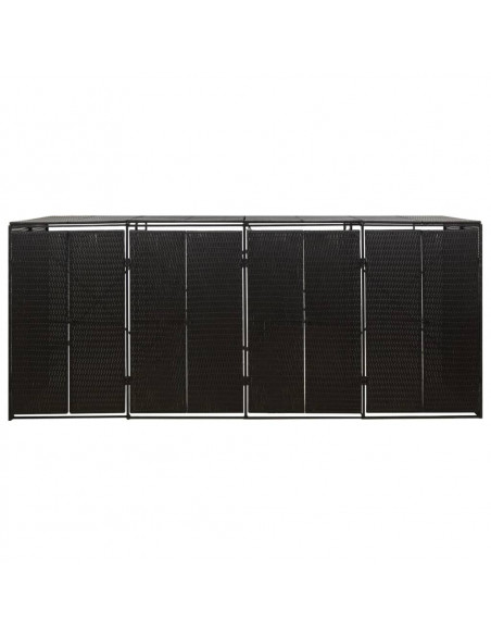 Copribidone Quadruplo Nero 274x80x117 cm in Polyrattan