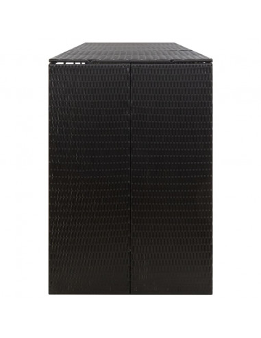 Copribidone Quadruplo Nero 274x80x117 cm in Polyrattan