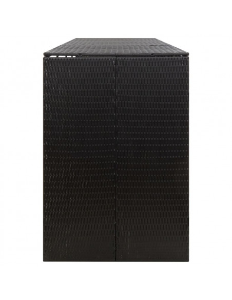 Copribidone Quadruplo Nero 274x80x117 cm in Polyrattan