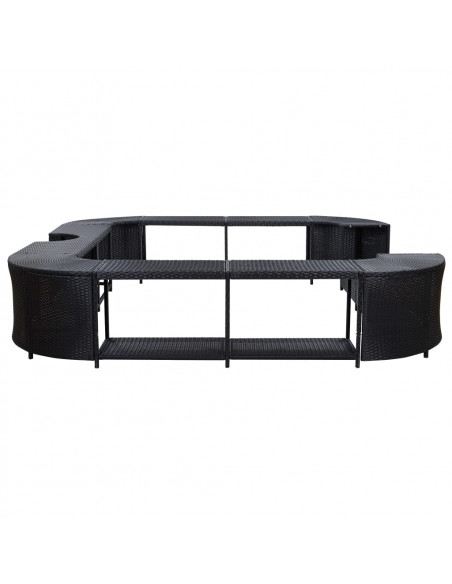 Bordo per Vasca da Spa Quadrato Nero 268x268x55 cm Polyrattan