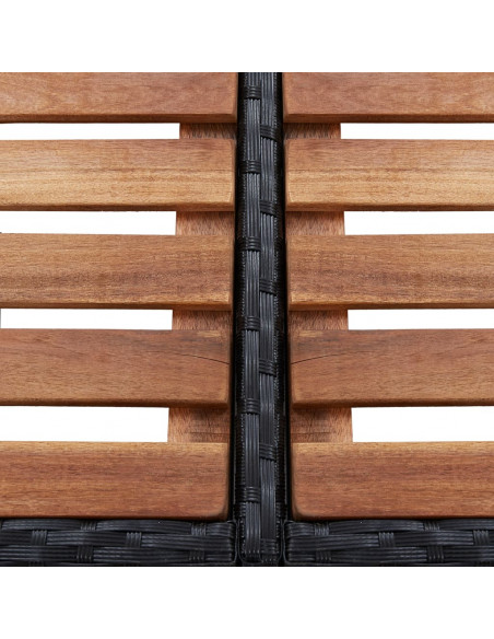 Bordo per Vasca da Spa Quadrato Nero 268x268x55 cm Polyrattan