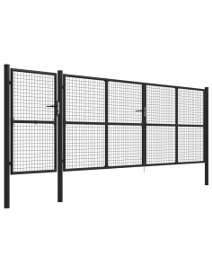 Cancello per Giardino in Acciaio 500x150 cm Antracite 2