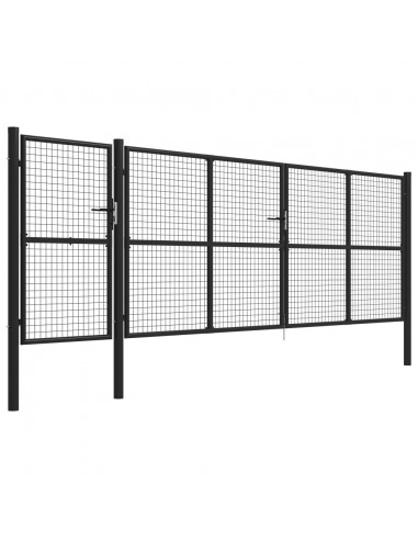 Cancello per Giardino in Acciaio 500x150 cm Antracite