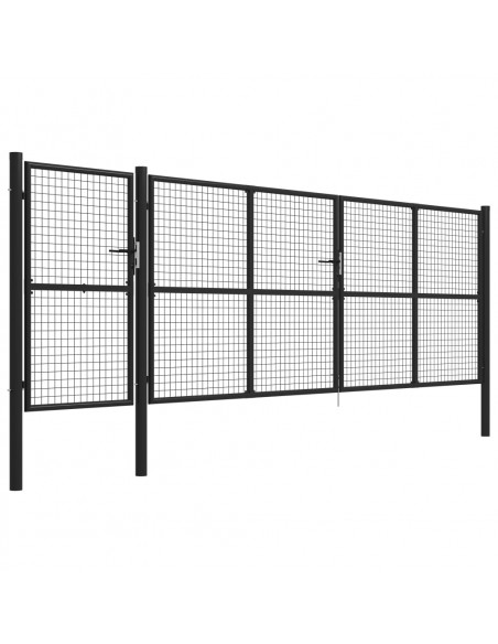 Cancello per Giardino in Acciaio 500x150 cm Antracite