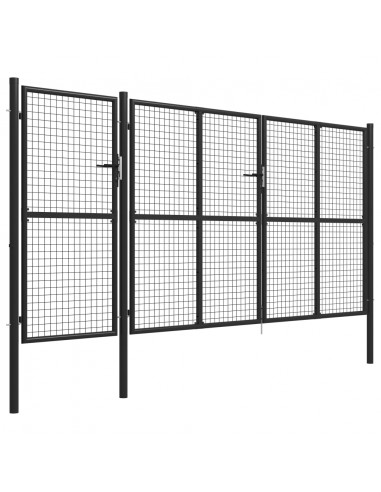 Cancello per Giardino in Acciaio 400x150 cm Antracite