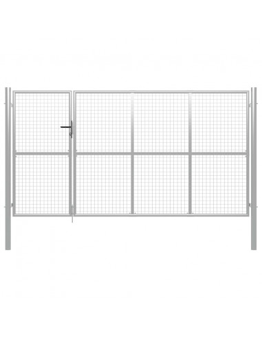 Cancello per Giardino in Acciaio 350x150 cm Argento