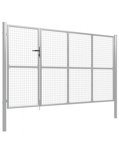 Cancello per Giardino in Acciaio 350x150 cm Argento