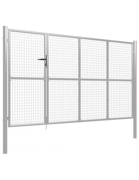 Cancello per Giardino in Acciaio 350x150 cm Argento
