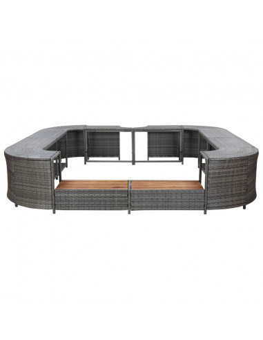 Bordo Spa Quadrato Grigio 268 x 268 x 55 cm in Polyrattan