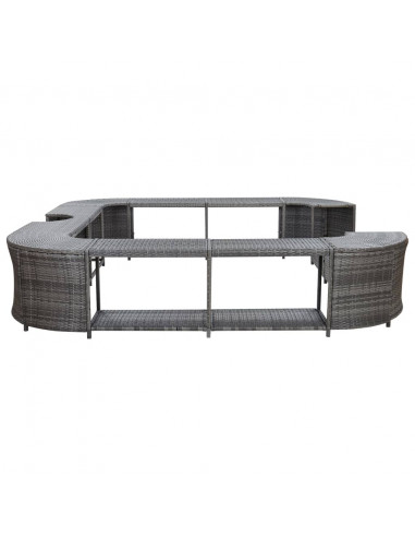 Bordo Spa Quadrato Grigio 268 x 268 x 55 cm in Polyrattan