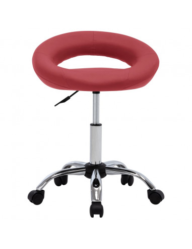 Sedia da Lavoro con Ruote Rossa in Similpelle