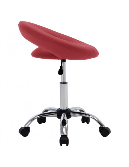 Sedia da Lavoro con Ruote Rossa in Similpelle