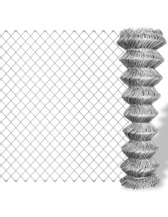 Recinzione in Rete in Acciaio Zincato 25x1 m Argento