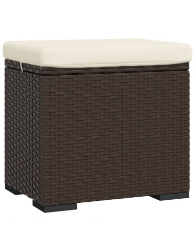 Ottomane con Cuscini 2pz Marrone 40x30x40 cm in Polyrattan