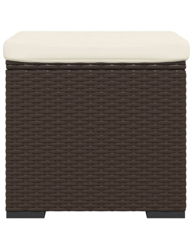 Ottomane con Cuscini 2pz Marrone 40x30x40 cm in Polyrattan