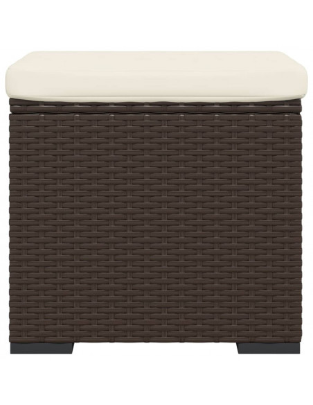 Ottomane con Cuscini 2pz Marrone 40x30x40 cm in Polyrattan