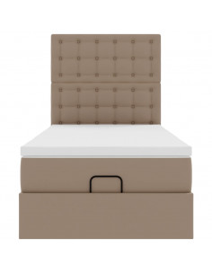 Letto Pouf con Materasso Cappucino 80x200 cm Similpelle