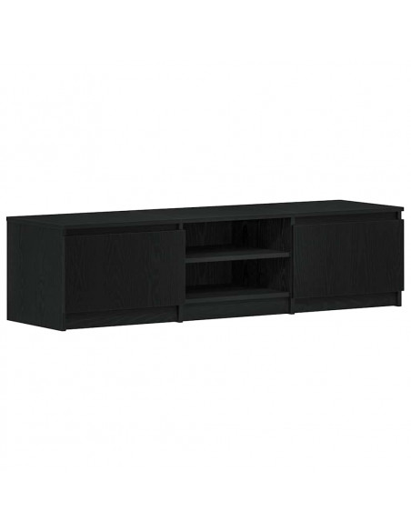 Mobile TV Rovere Nero 140x40x36 cm in Legno Multistrato