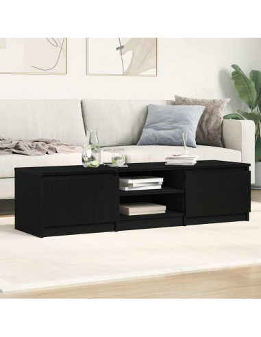 Mobile TV Rovere Nero 140x40x36 cm in Legno Multistrato