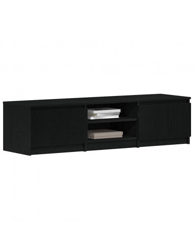 Mobile TV Rovere Nero 140x40x36 cm in Legno Multistrato