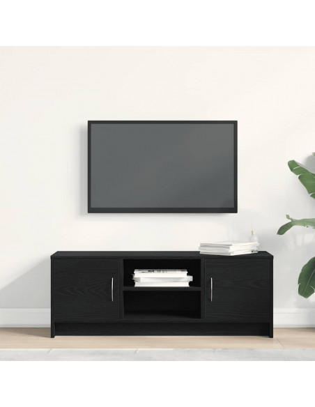 Mobile Porta TV Rovere Nero 102x30x37,5 cm Legno Multistrato