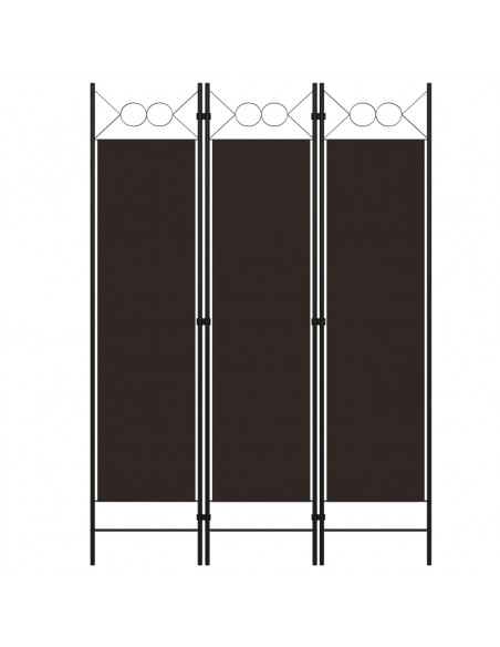 Paravento a 3 Pannelli Marrone 120x180 cm