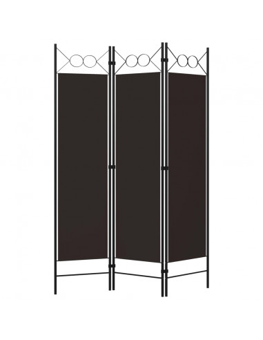 Paravento a 3 Pannelli Marrone 120x180 cm