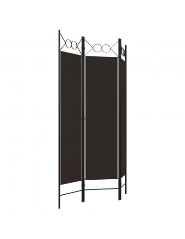 Paravento a 3 Pannelli Marrone 120x180 cm