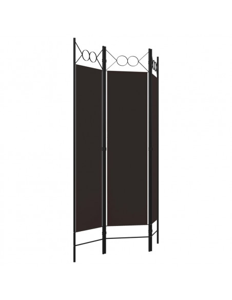 Paravento a 3 Pannelli Marrone 120x180 cm