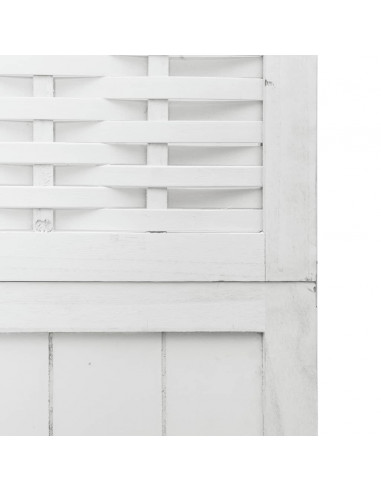 Divisorio Ambienti 4Pannelli Bianco Legno Massello di Paulownia