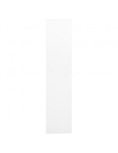 Armadio per Ufficio Bianco 90x40x180 cm in Acciaio e Vetro