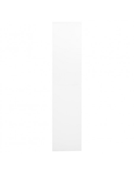 Armadio per Ufficio Bianco 90x40x180 cm in Acciaio e Vetro