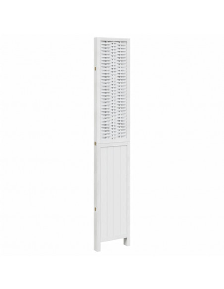 Divisorio Ambienti 4Pannelli Bianco Legno Massello di Paulownia