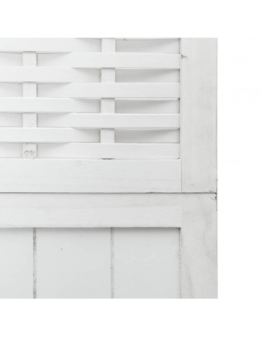 Divisorio Ambienti 4Pannelli Bianco Legno Massello di Paulownia