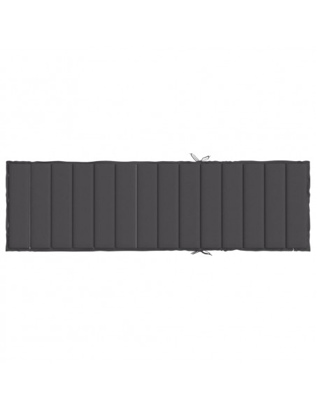 Lettino Prendisole con Cuscino Antracite Mélange 200x70x4 cm
