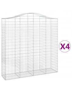 Cesti Gabbioni ad Arco 4 pz 200x50x200/220 cm Ferro Zincato