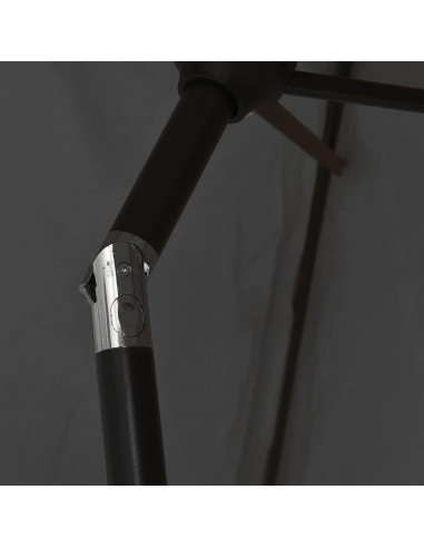 Ombrellone con Palo in Metallo 300x200 cm Antracite