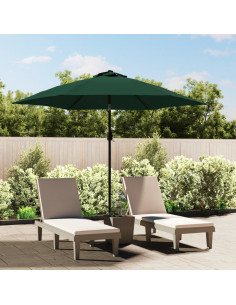 Parasole verde 3 m palo in acciaio